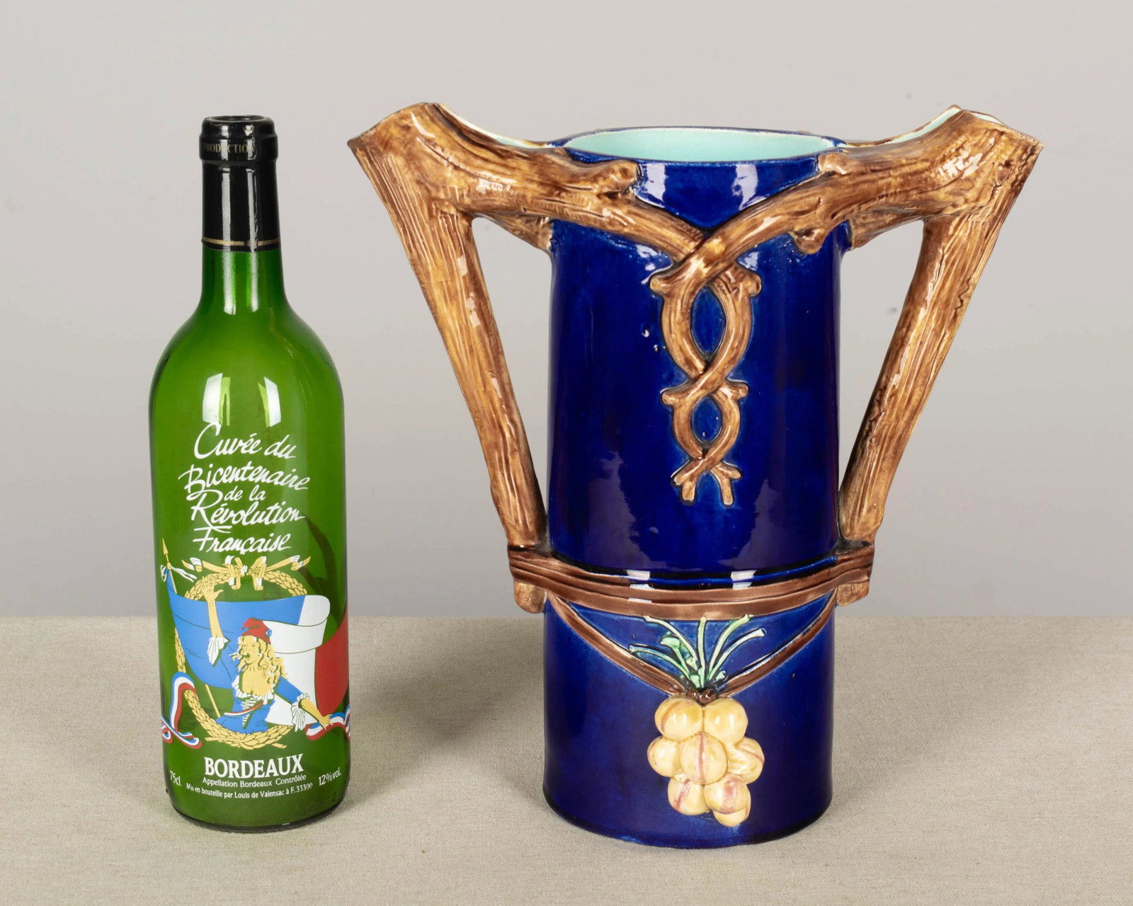 1920s French Majolica Pitchers or Vases - a Pair - 7
