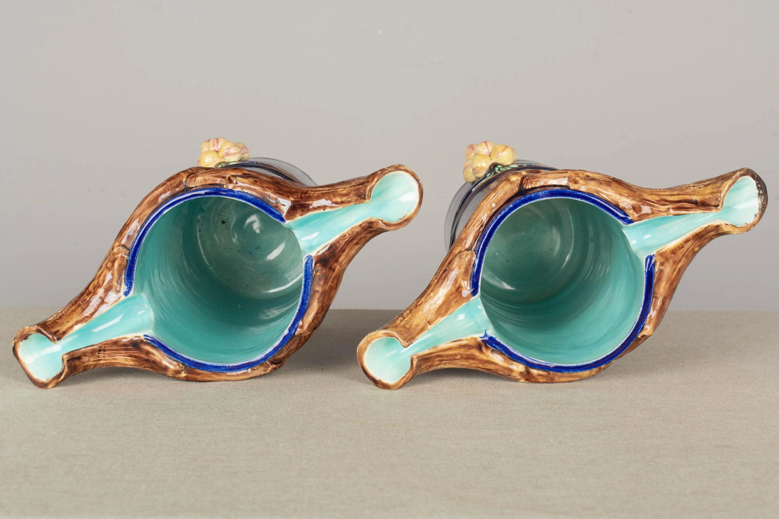 1920s French Majolica Pitchers or Vases - a Pair - 8