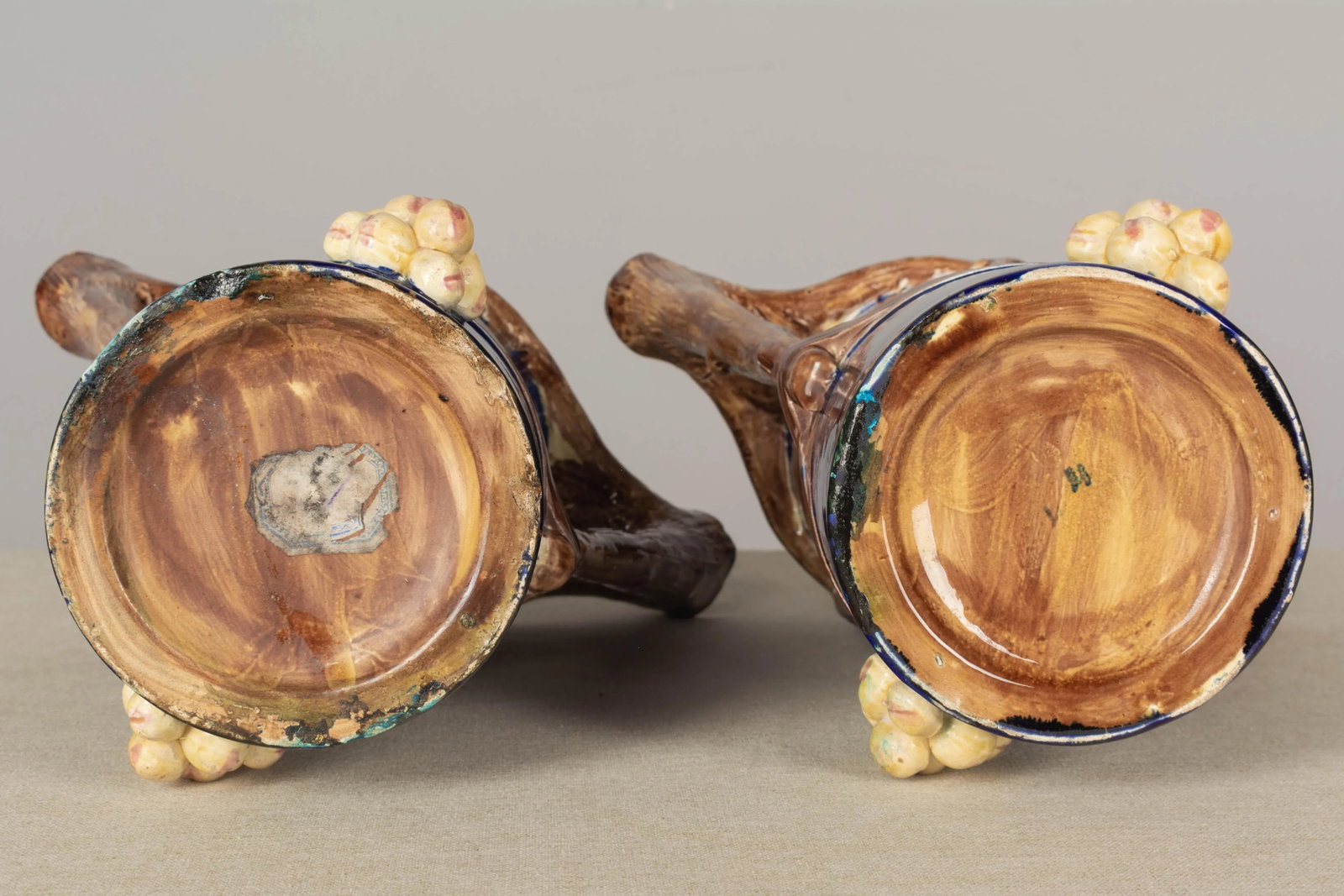 1920s French Majolica Pitchers or Vases - a Pair - 9