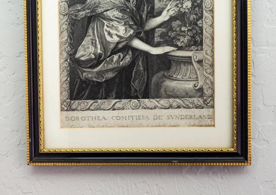 17th Century Pierre Lombart Framed Countesses Portrait Engravings Set of 4 - 10