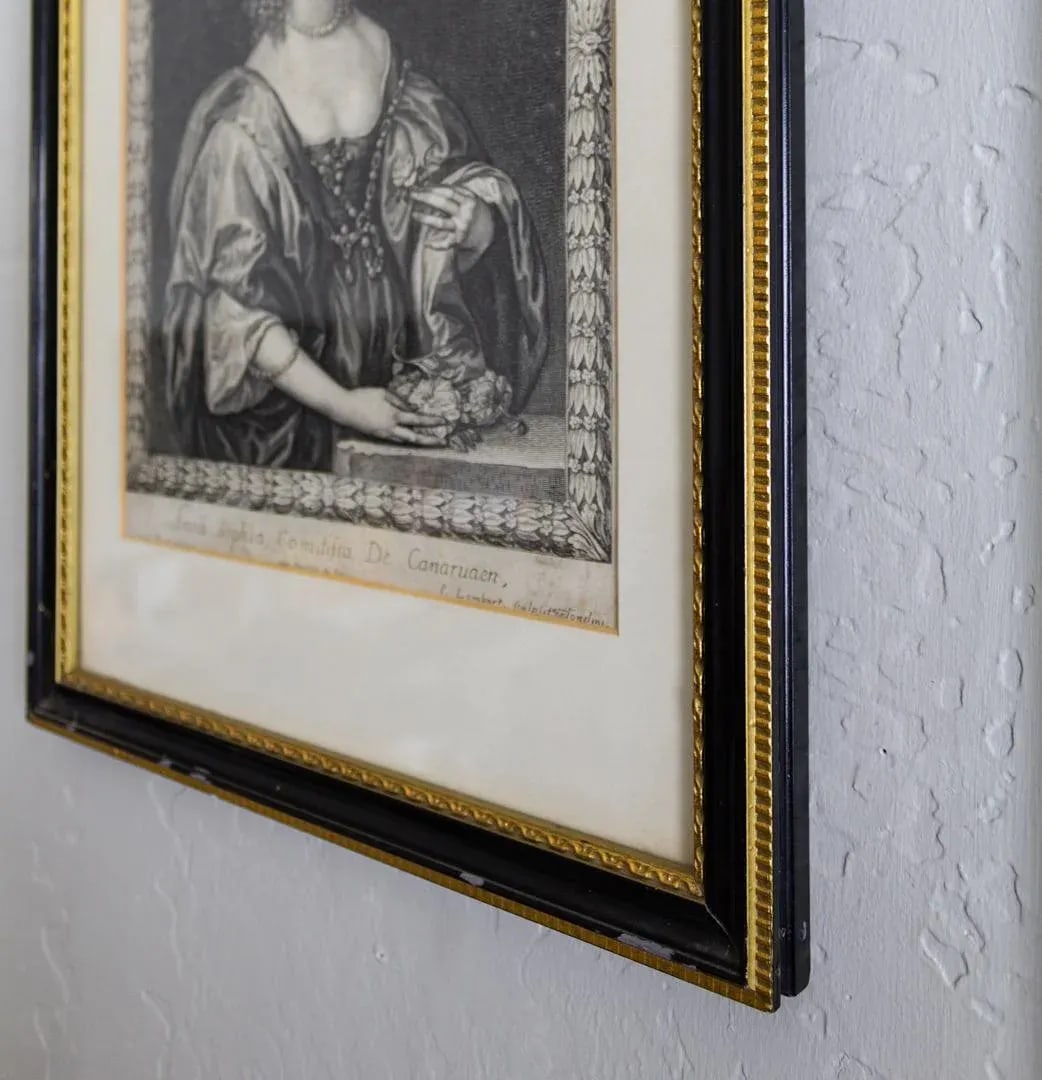 17th Century Pierre Lombart Framed Countesses Portrait Engravings Set of 4 - 11