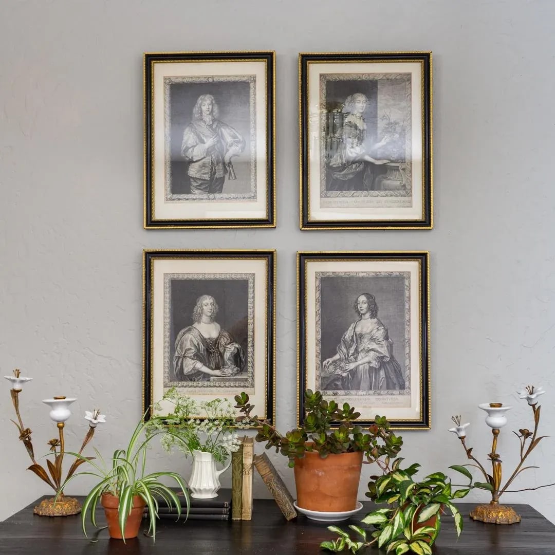 17th Century Pierre Lombart Framed Countesses Portrait Engravings Set of 4 - 2