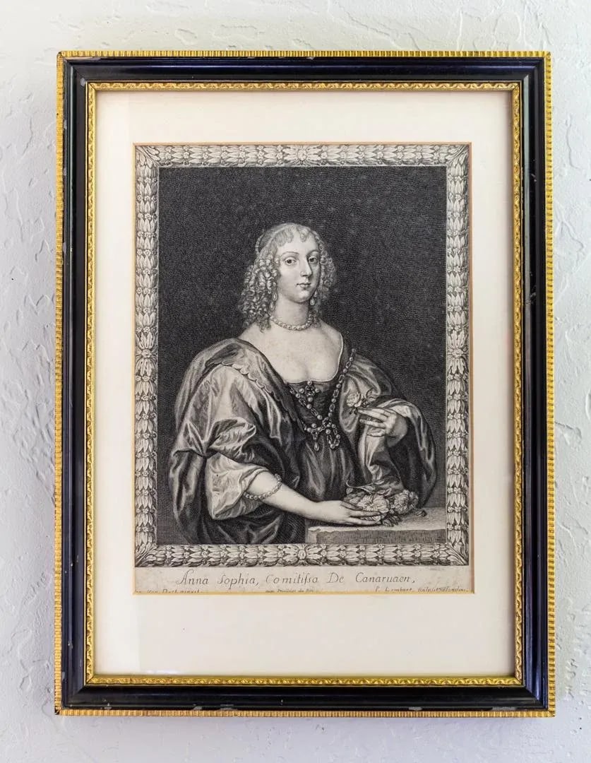 17th Century Pierre Lombart Framed Countesses Portrait Engravings Set of 4 - 5
