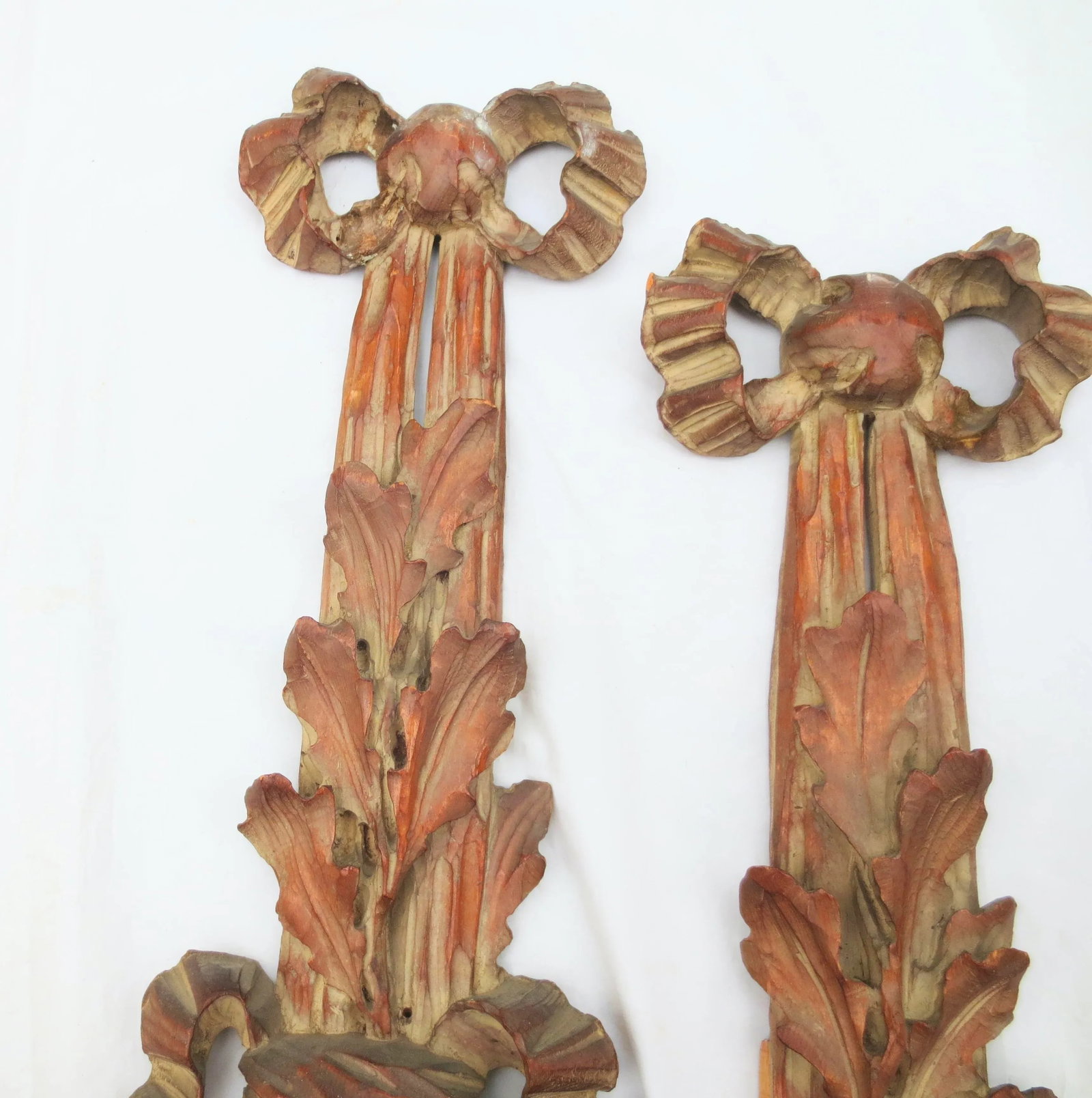 Early 20th Century Carved Wooden Beaux Arts Sconces - A Pair - 7