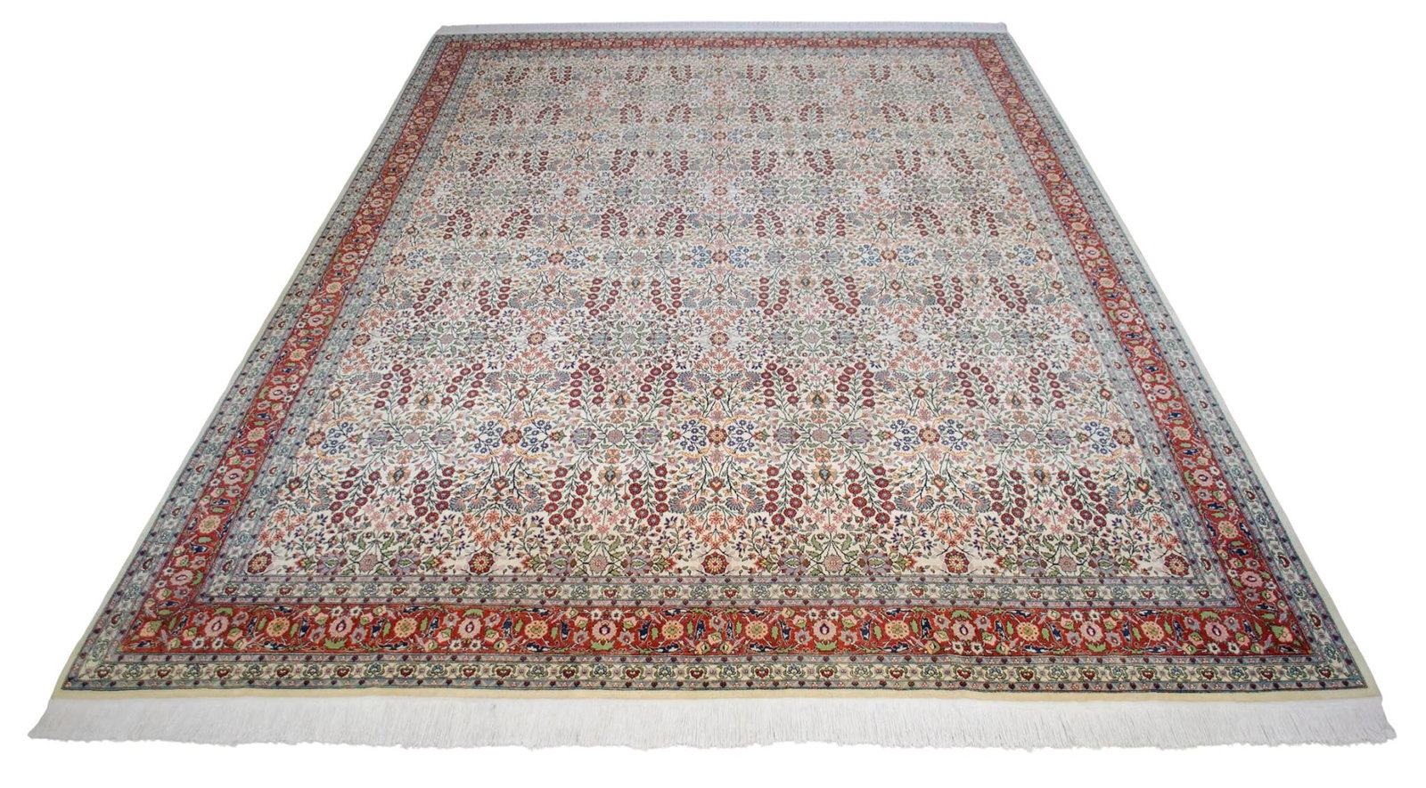 1970s Collectible Vintage Turkish Hereke Rug Hand Knotted Area Oversize Rug Large Living Room Rug - - 6
