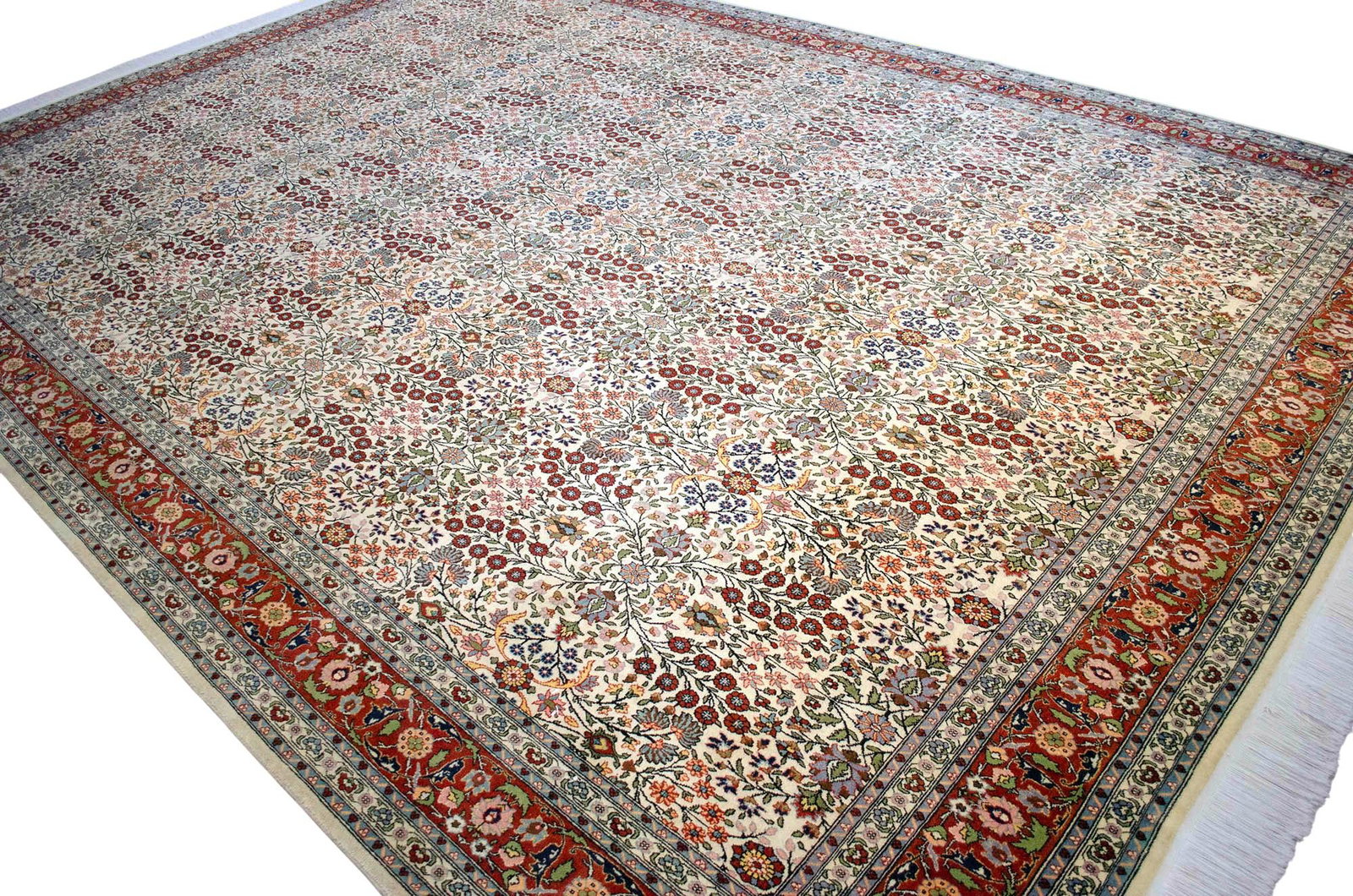 1970s Collectible Vintage Turkish Hereke Rug Hand Knotted Area Oversize Rug Large Living Room Rug - - 9