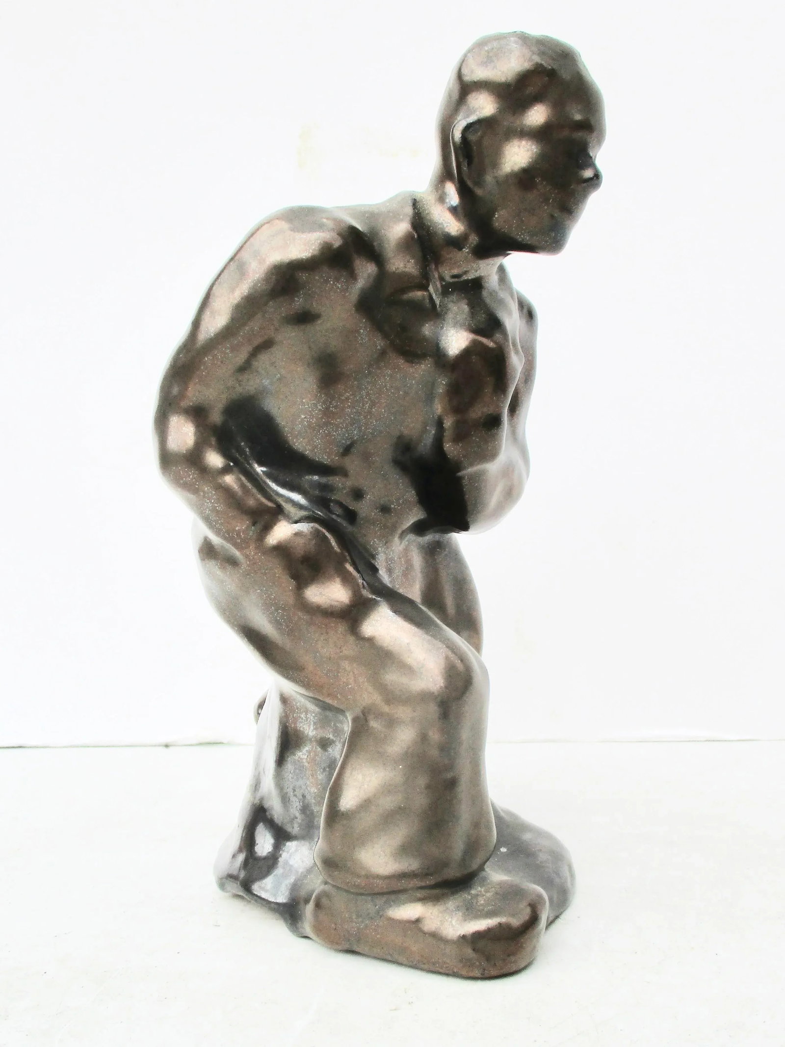 Circa 1950s Terra Cotta Glazed Sculpture of a School Boy - 3