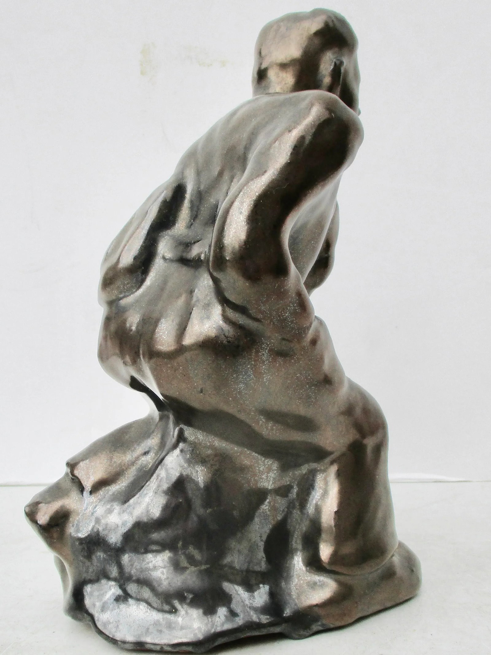 Circa 1950s Terra Cotta Glazed Sculpture of a School Boy - 4