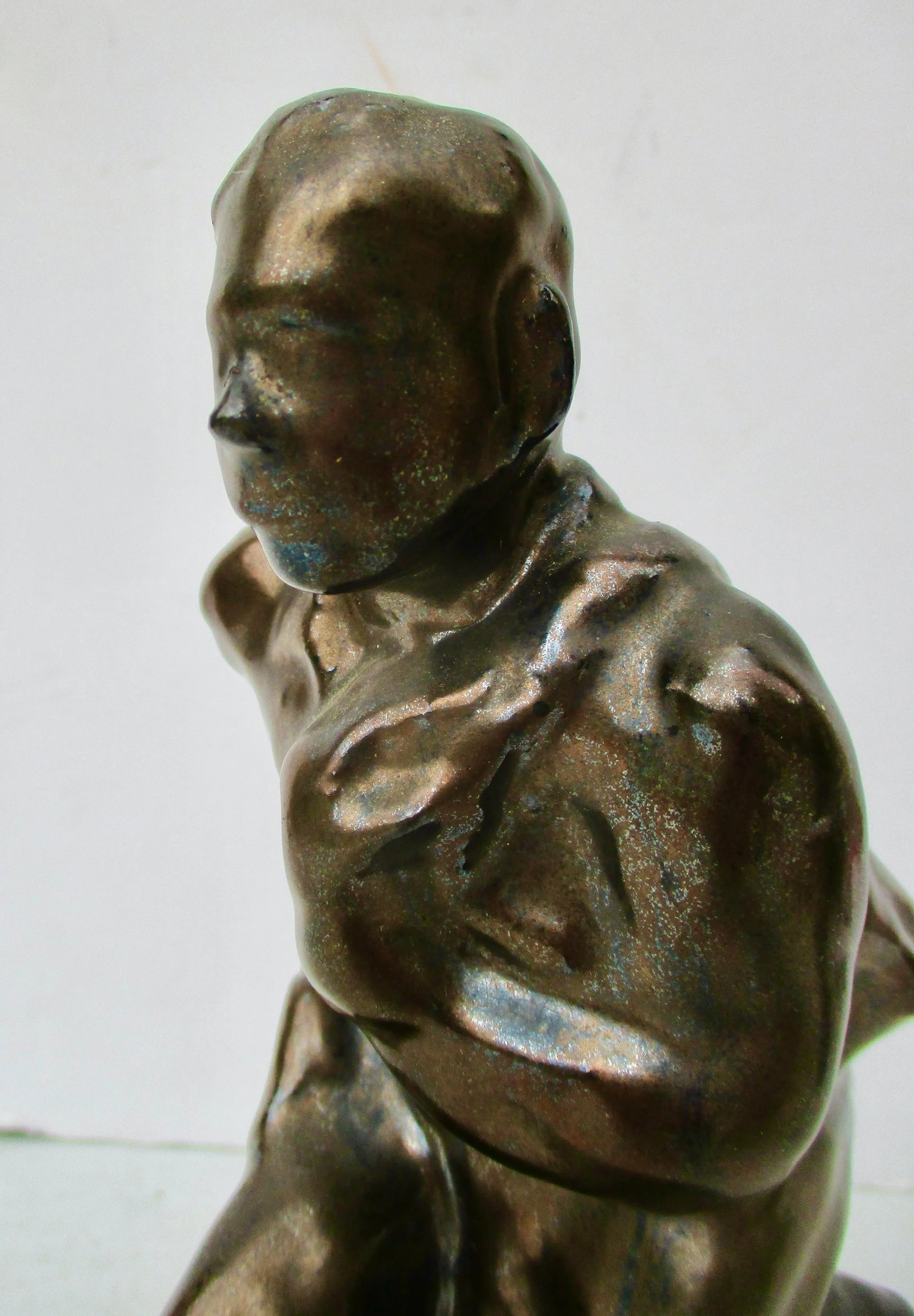 Circa 1950s Terra Cotta Glazed Sculpture of a School Boy - 5