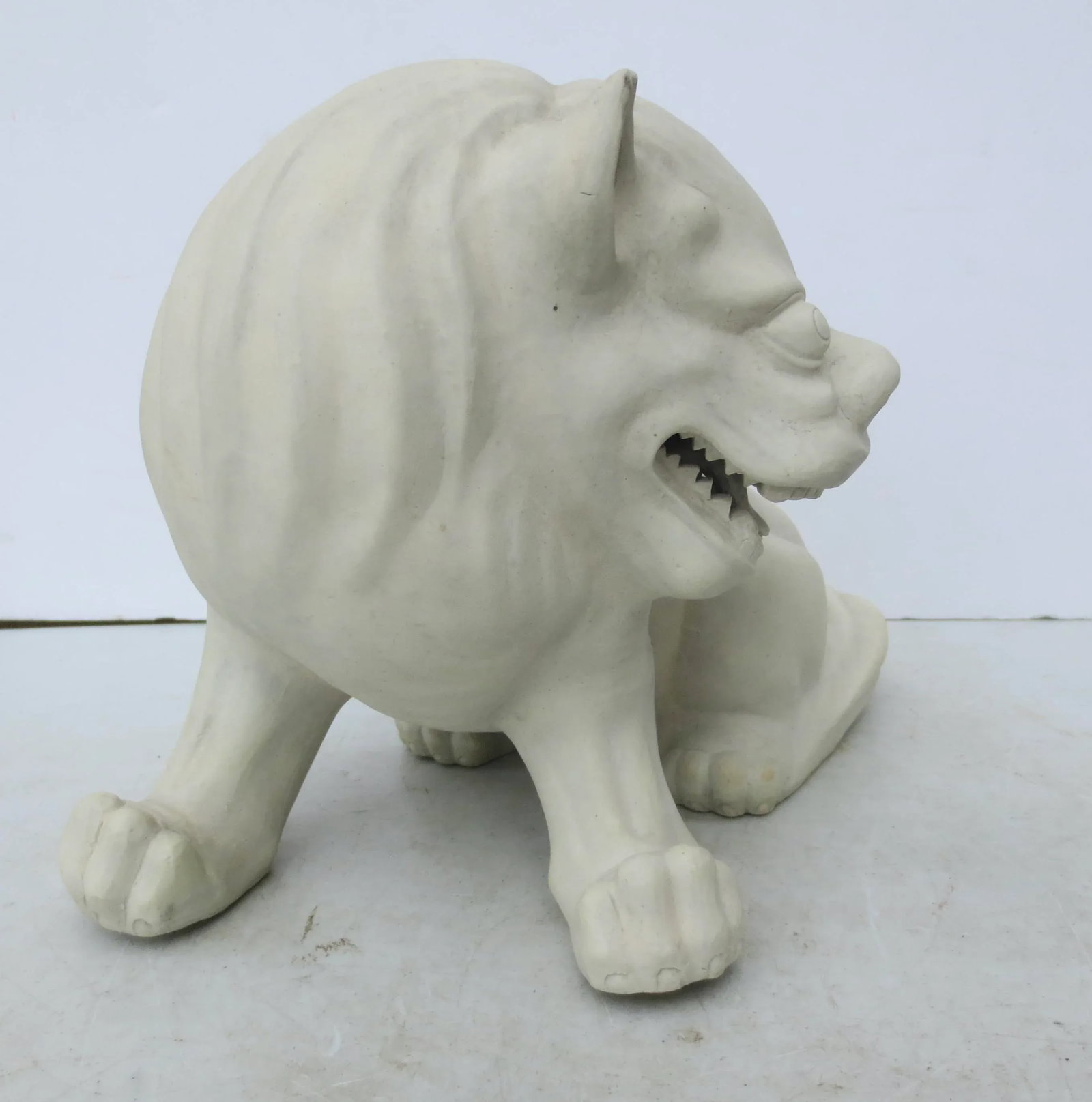 Late 20th Century Chinese Porcelain Bisque Foo Dog - 2