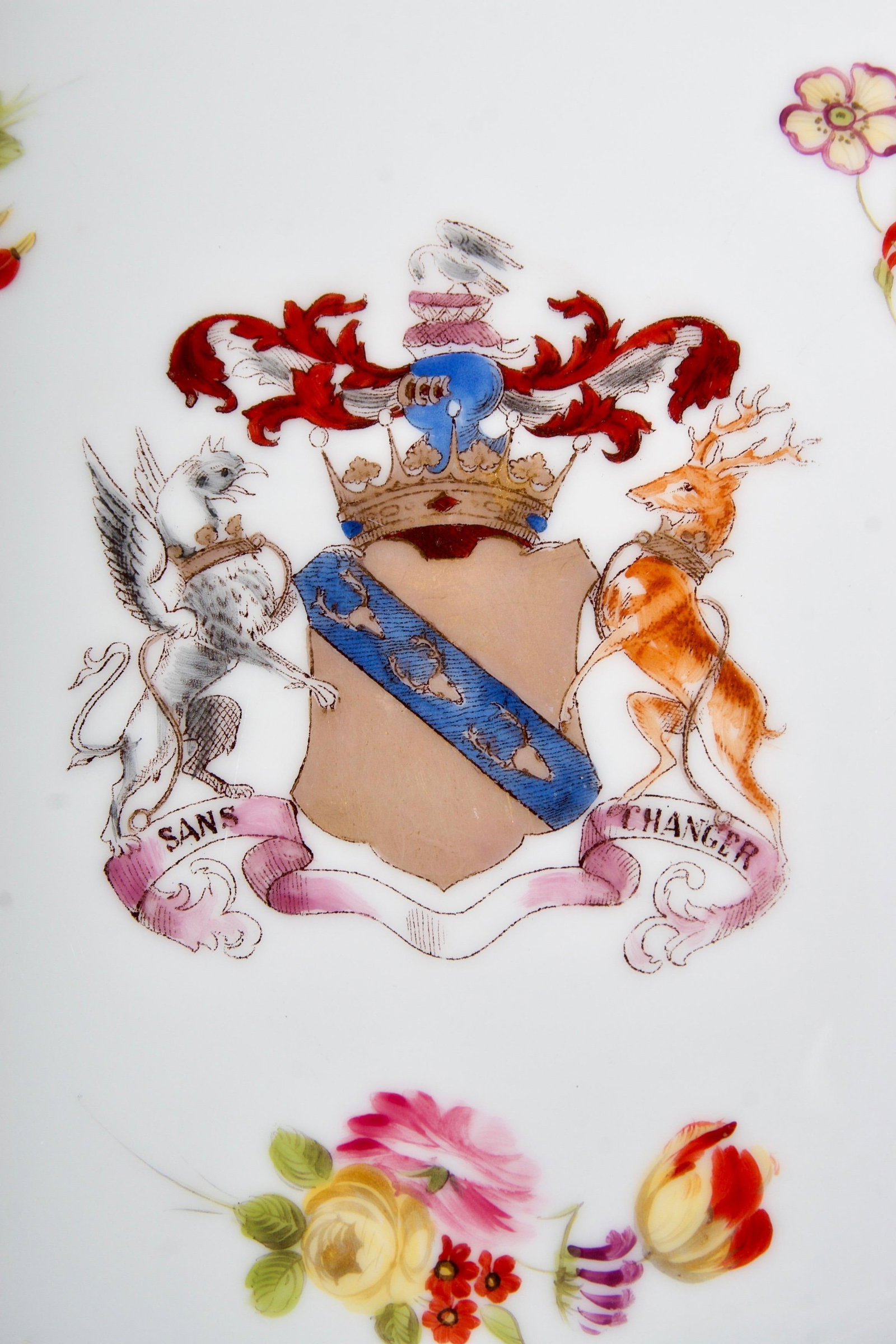 1830 Rockingham Porcelain Dinner Plates, Earl of Derby Coat of Arms - Set of 12 - 6