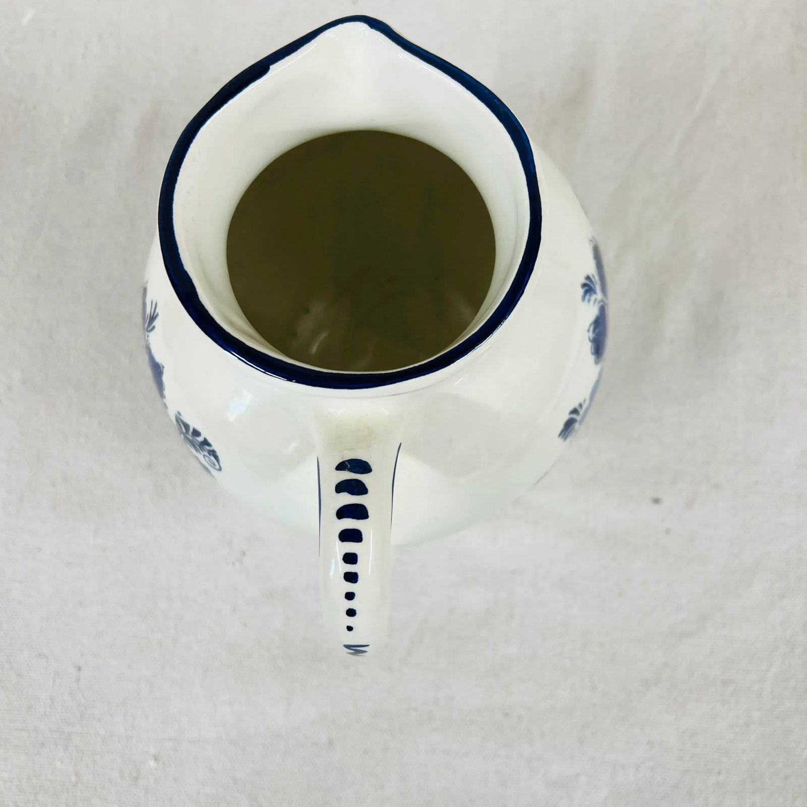 Late 20th Century Blue Delft Pitcher With Floral Pattern - 5