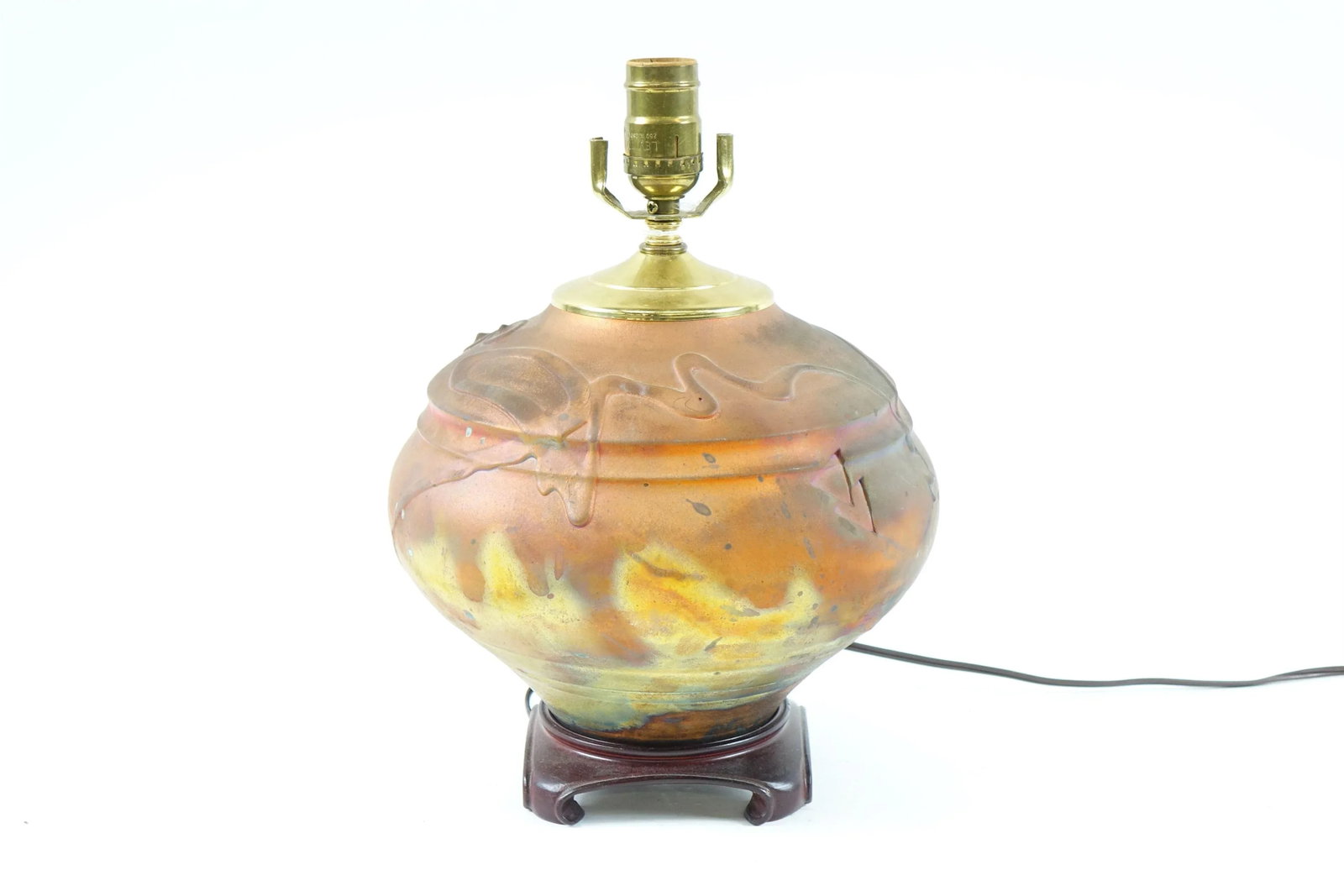 Early 20th Century K Gonzalez Designer Pottery Lamp - 5