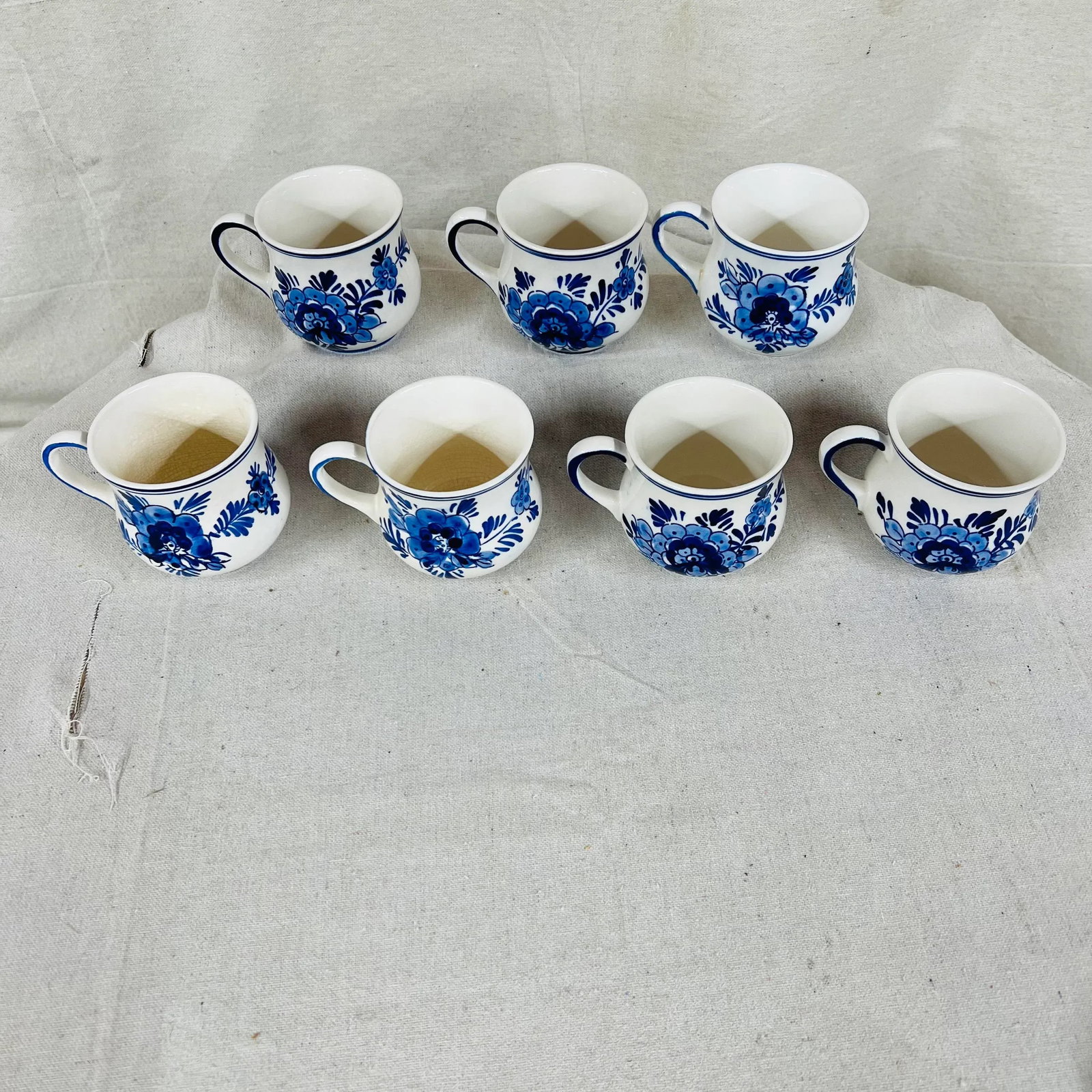 Mid 20th Century Blue Delft Mugs - Set of 7 - 3