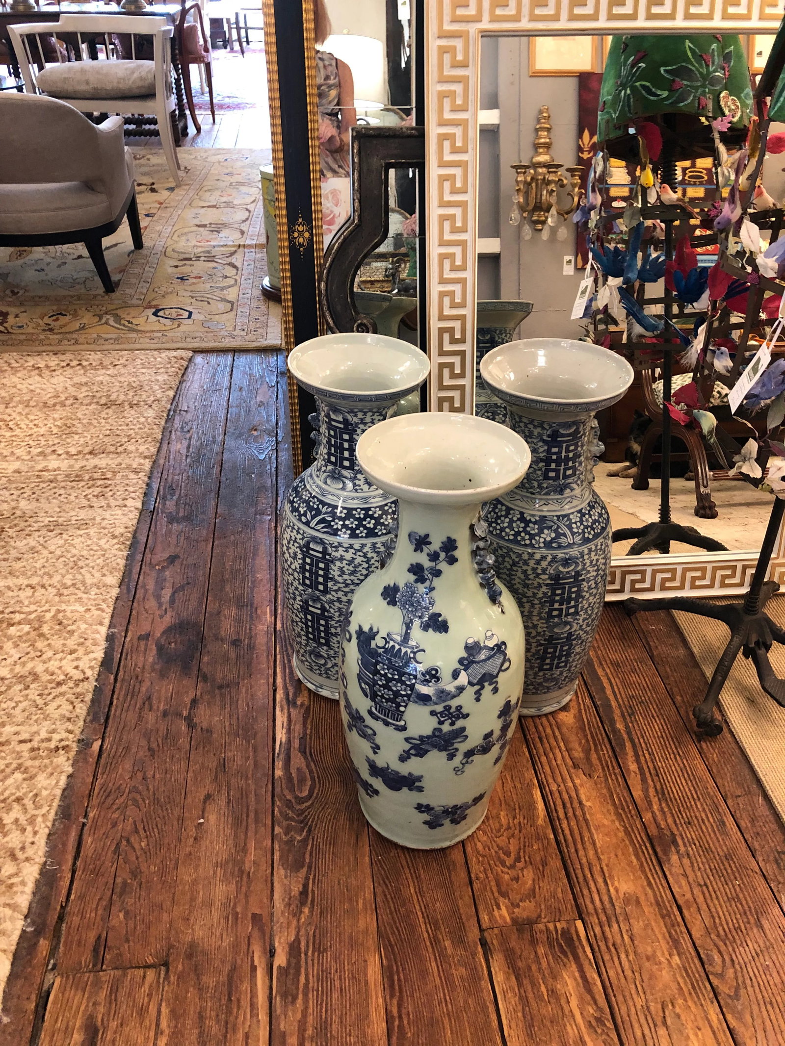 Large Collection of Blue & White Chinese Vases -Set of 3 - 7