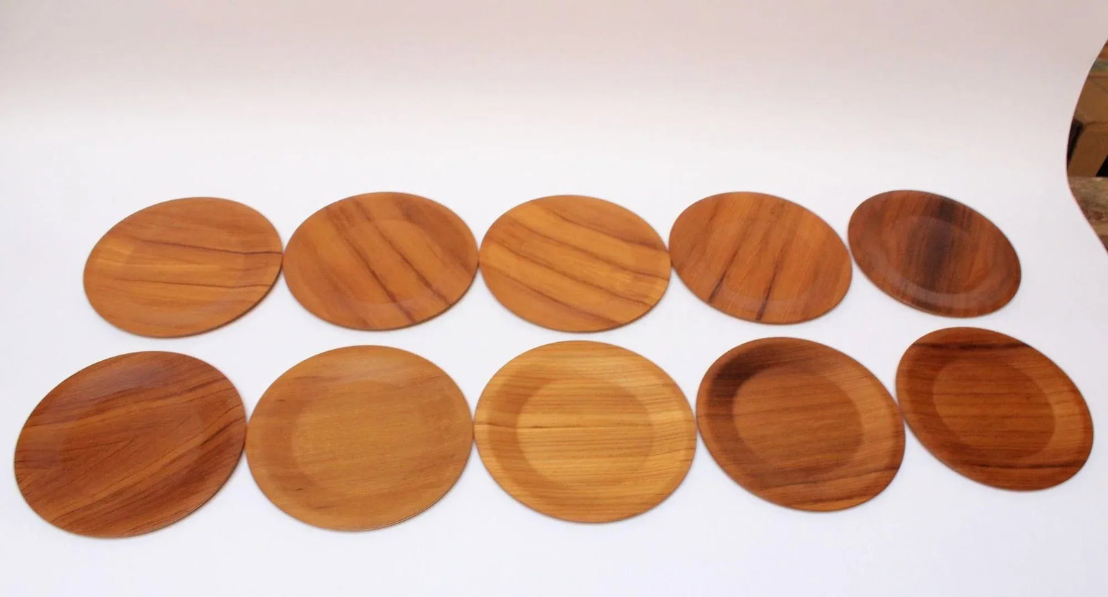 1960s Set of 10 Danish Modern Teak Dinner Plates by Langva - 13