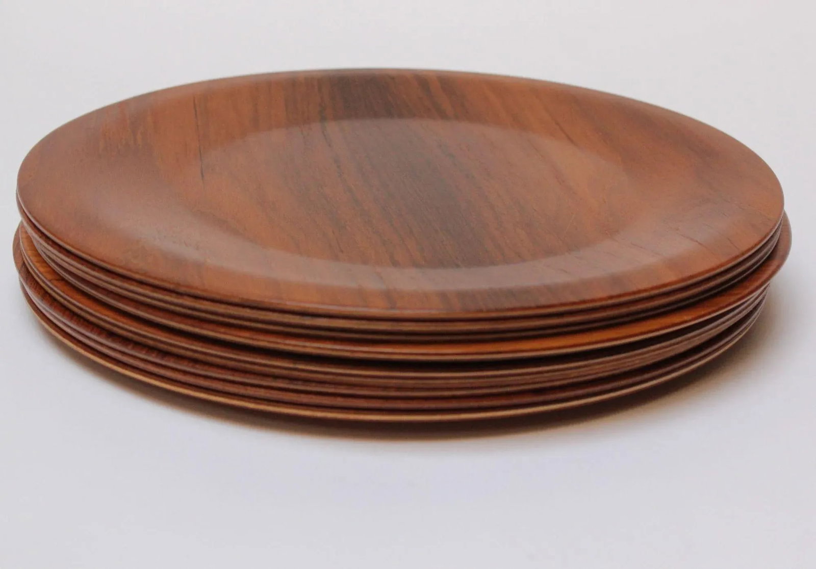 1960s Set of 10 Danish Modern Teak Dinner Plates by Langva - 3