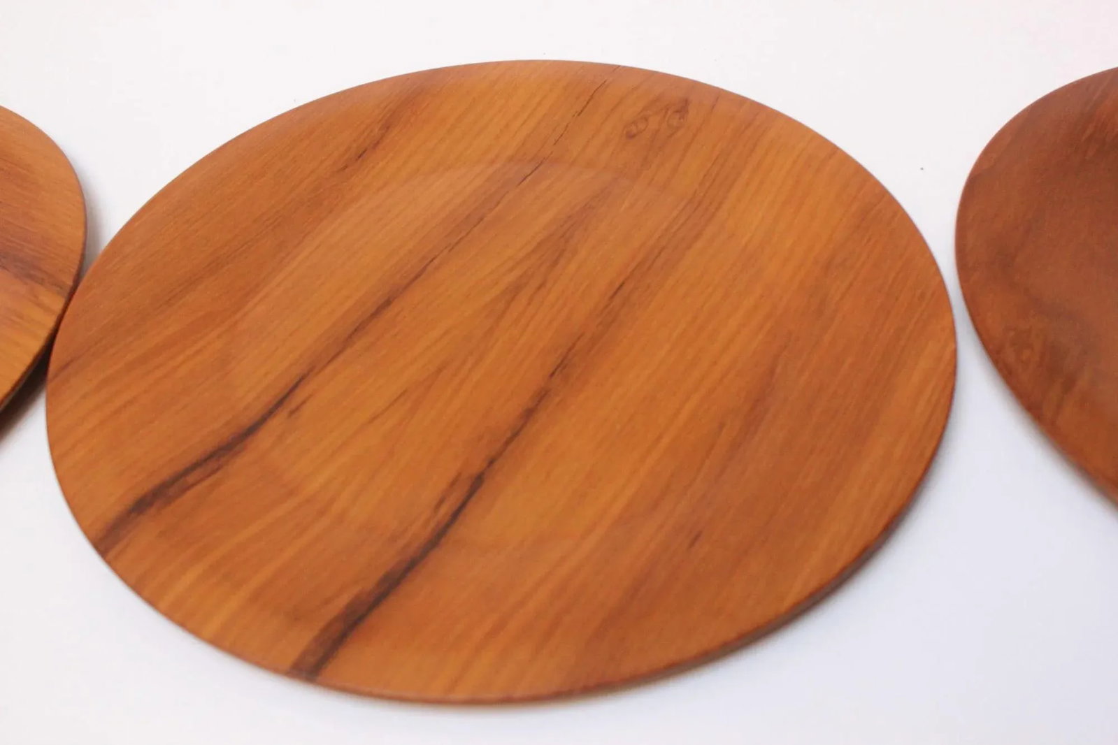 1960s Set of 10 Danish Modern Teak Dinner Plates by Langva - 8