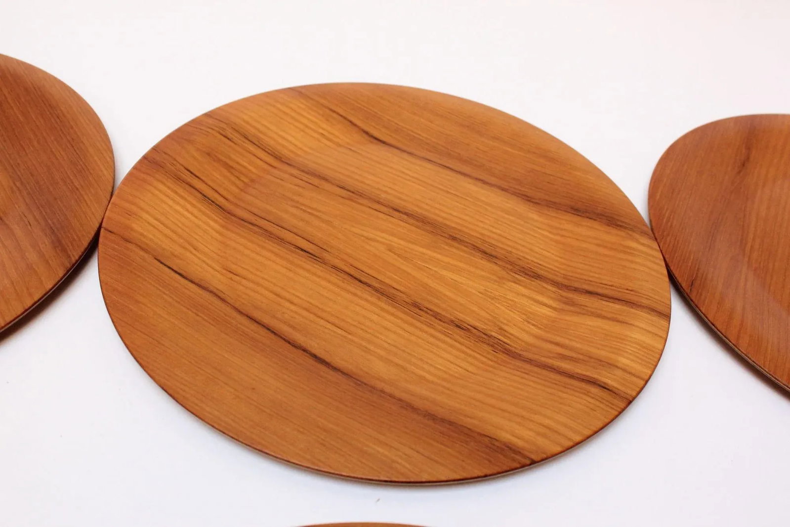 1960s Set of 10 Danish Modern Teak Dinner Plates by Langva - 9
