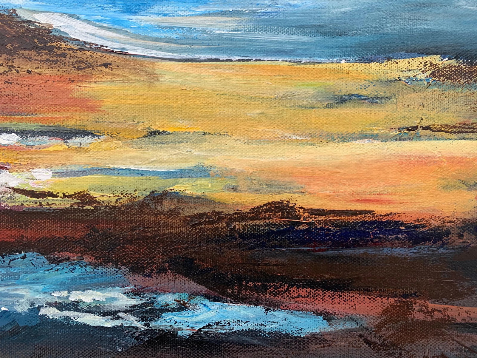 Colourful Abstract Art English Hills Countryside - Unique Original Art by Contemporary British Artis - 3