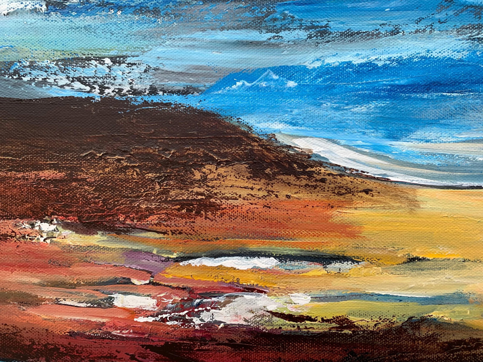 Colourful Abstract Art English Hills Countryside - Unique Original Art by Contemporary British Artis - 4