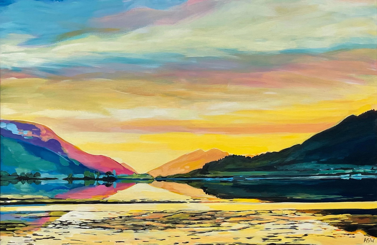 Colourful Landscape Painting of the Scottish Highlands - Unique Original Art by Contemporary Artist, - 7