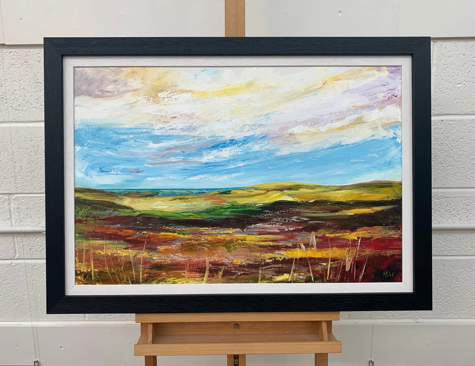 Colourful Abstract Landscape Painting of English Countryside - Unique Original Art by Contemporary B - 3