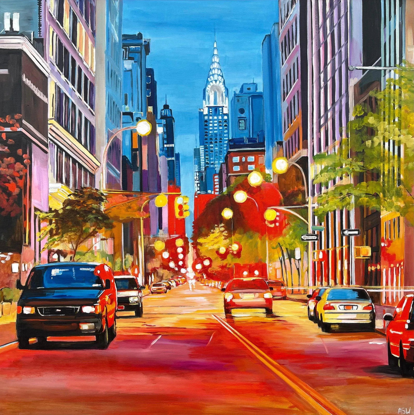 Painting of the Chrysler Building New York City - Unique Original Art by Contemporary British Artist - 8