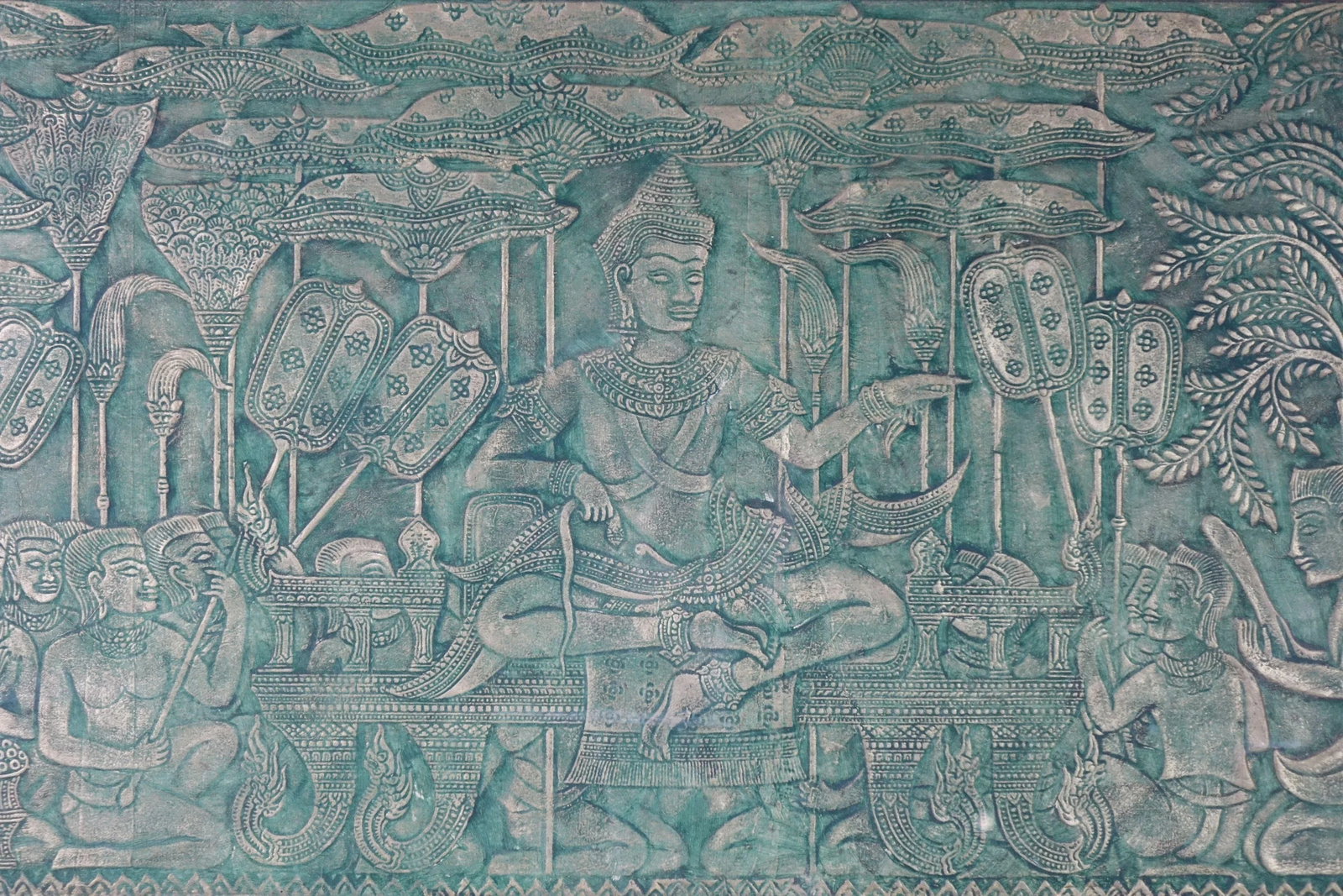 The Emperor - Antique Monochromatic Large Asian Original Relief Print - 2