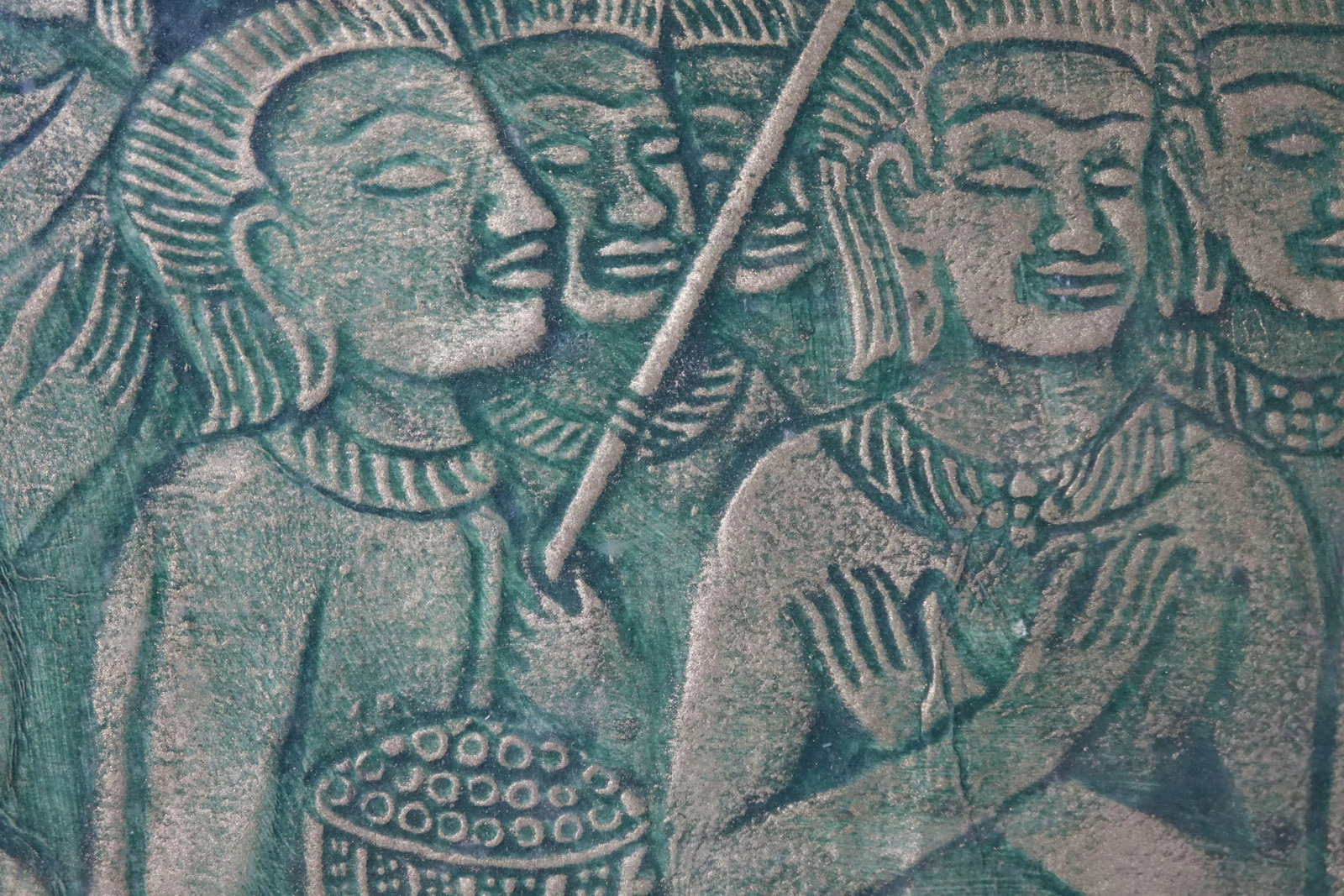 The Emperor - Antique Monochromatic Large Asian Original Relief Print - 4