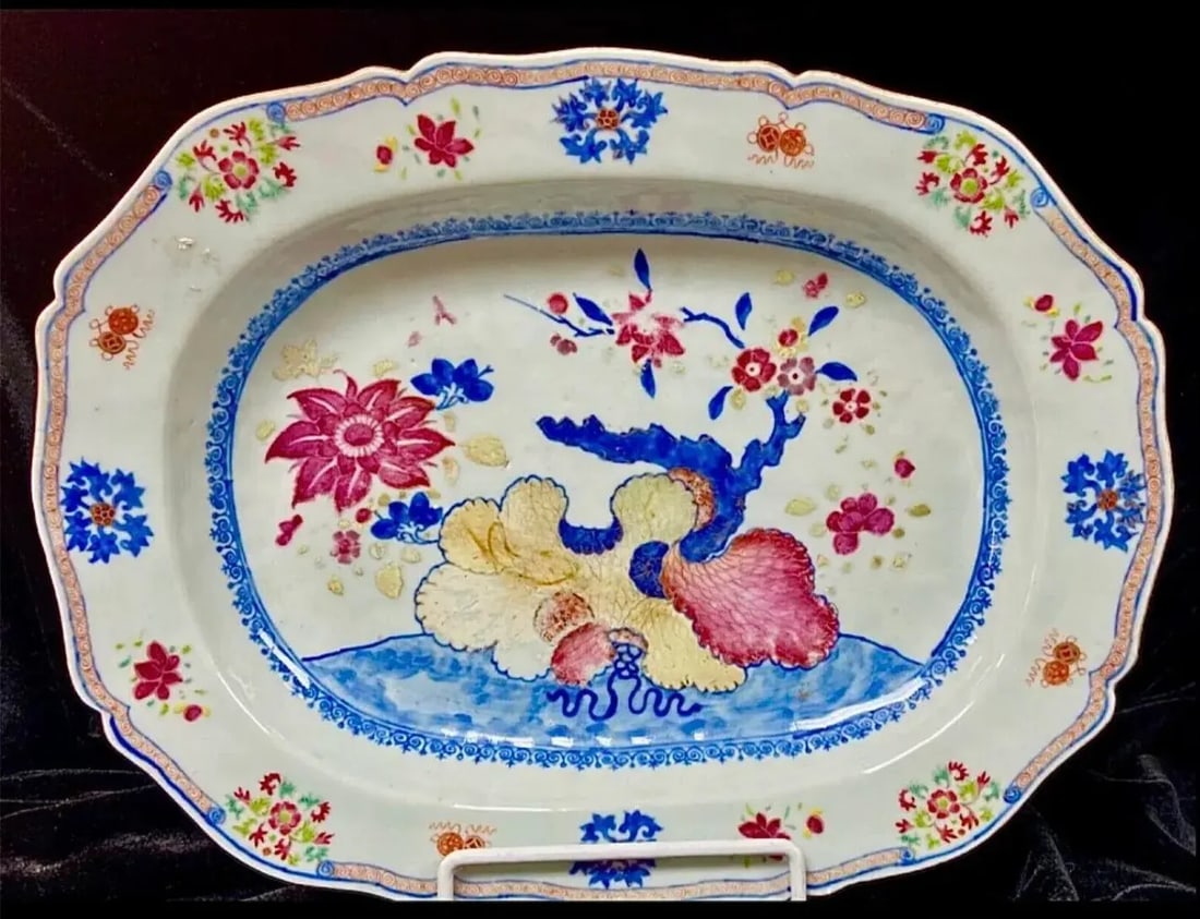 Antique Chinese Export Porcelain Famille Rose Platter - 2