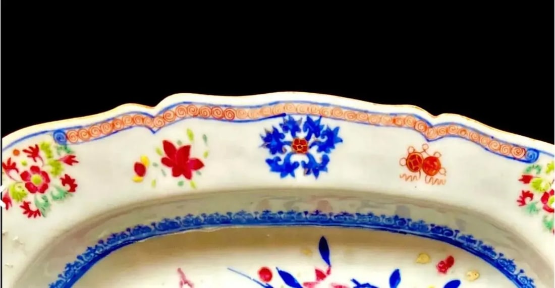 Antique Chinese Export Porcelain Famille Rose Platter - 3