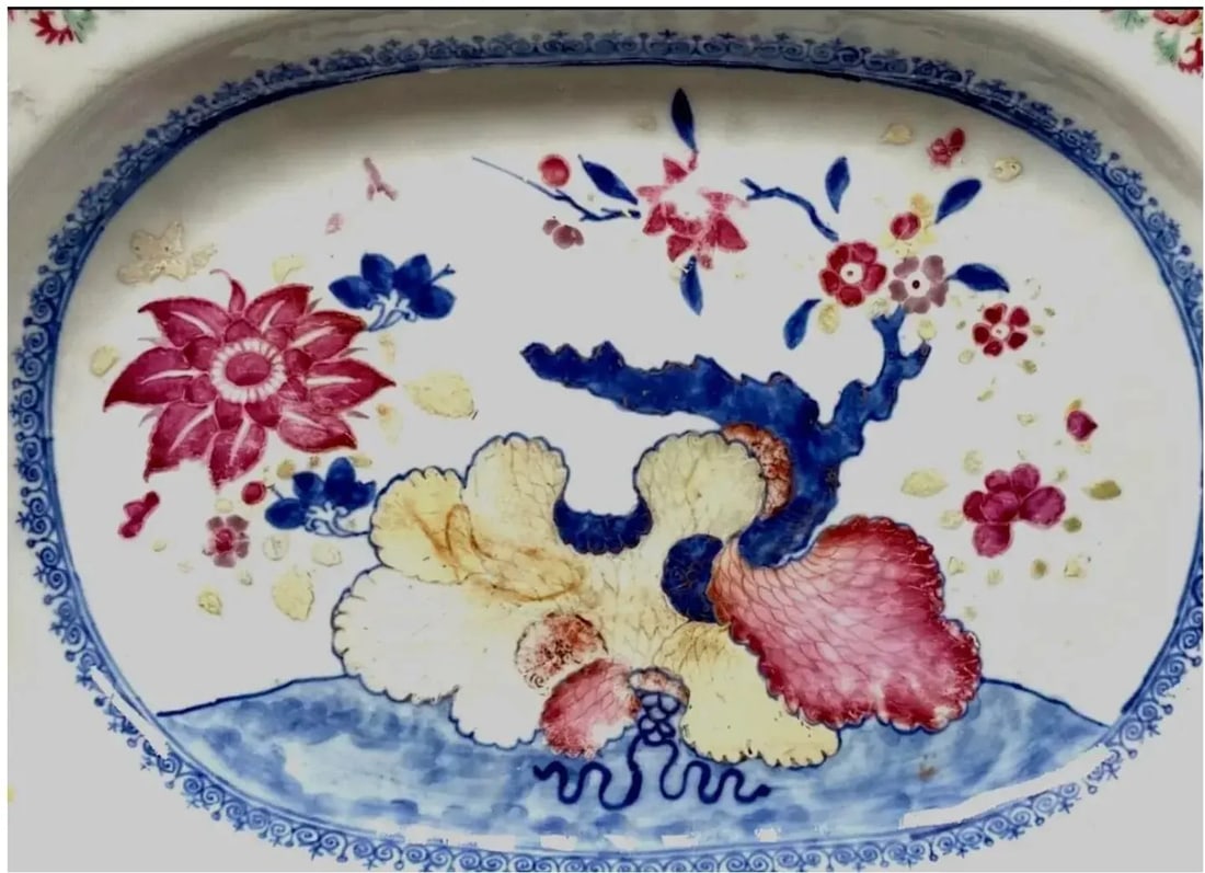 Antique Chinese Export Porcelain Famille Rose Platter - 4