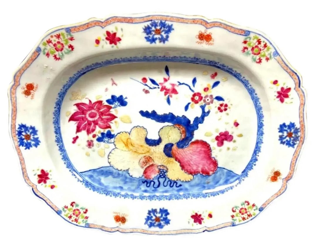 Antique Chinese Export Porcelain Famille Rose Platter - 7