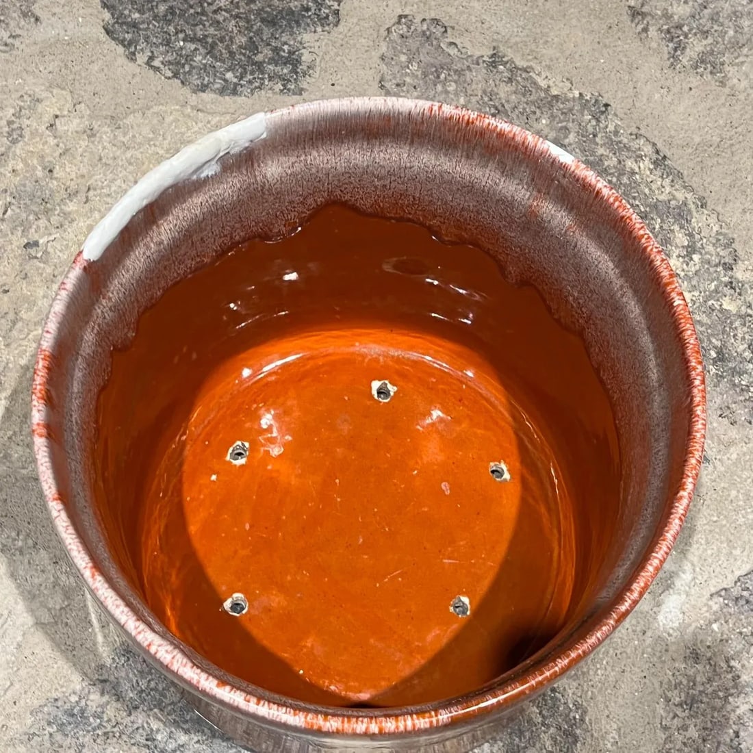 Vintage Orange Drip Glaze Planter in the Style of David Cressey, Mid-Century - 5