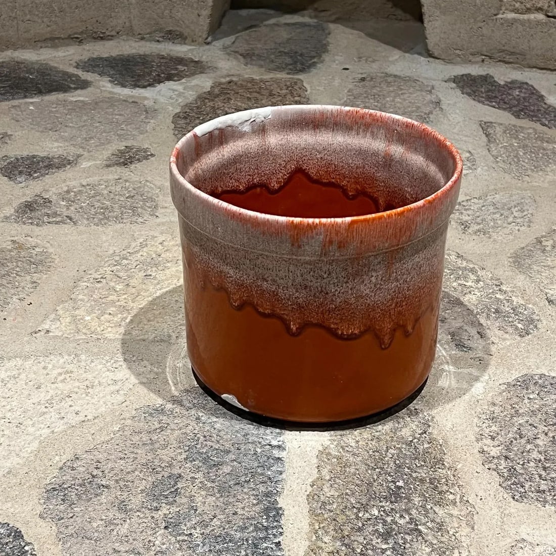 Vintage Orange Drip Glaze Planter in the Style of David Cressey, Mid-Century - 6