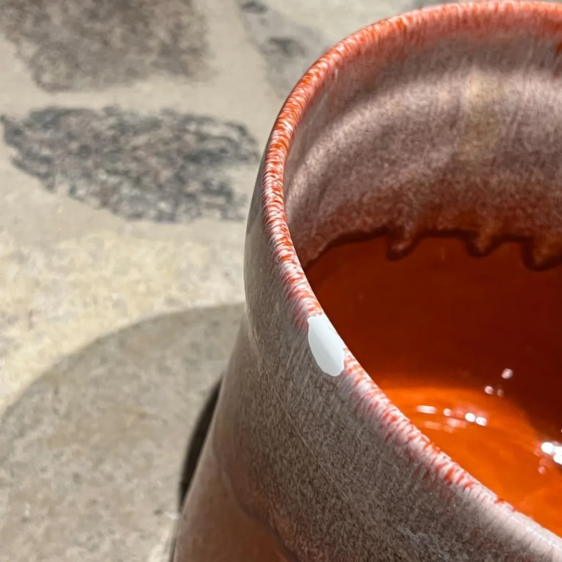 Vintage Orange Drip Glaze Planter in the Style of David Cressey, Mid-Century - 7