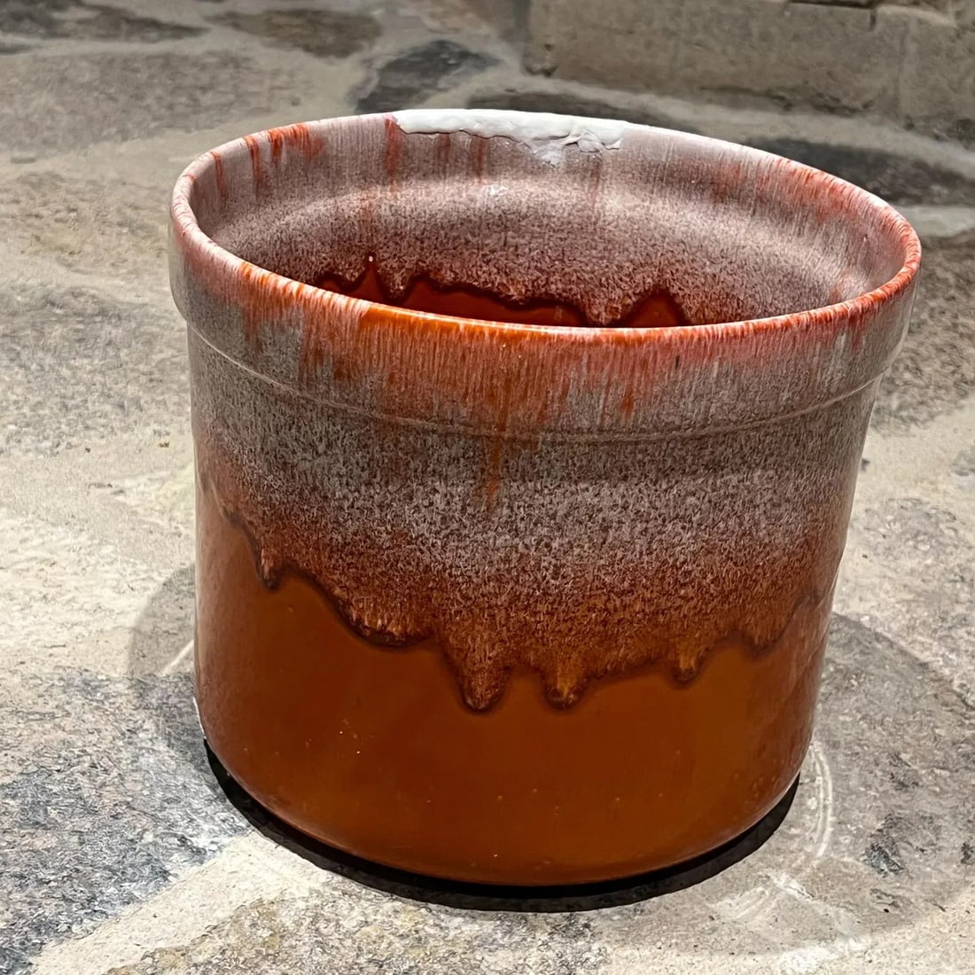 Vintage Orange Drip Glaze Planter in the Style of David Cressey, Mid-Century - 8