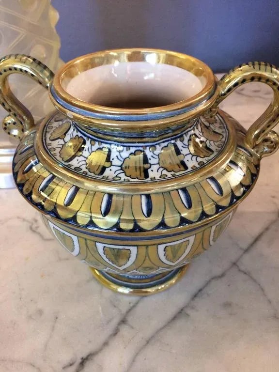 Small Italian Lusterware Compotes Urns - A Pair - 2