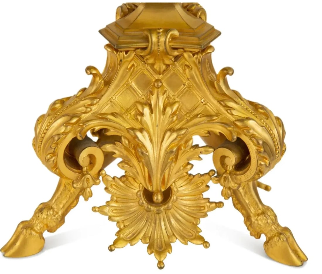 19th C. Pair of Gilt Bronze Figural Seven-Light Candelabra - 3