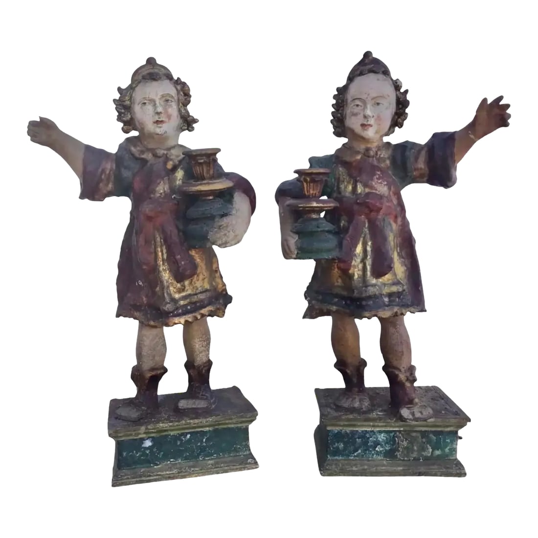Pair of 18th Century Candle Bearing Angels (1 of 13)