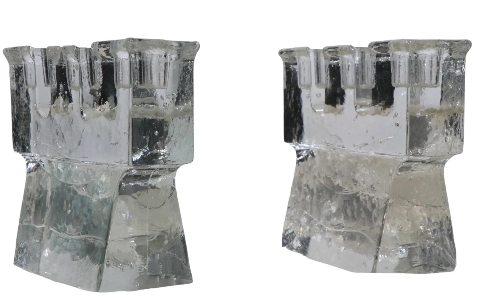Pr. Three Light Glass Candlesticks by Sarpaneva for Iittala C. 1970's - 10