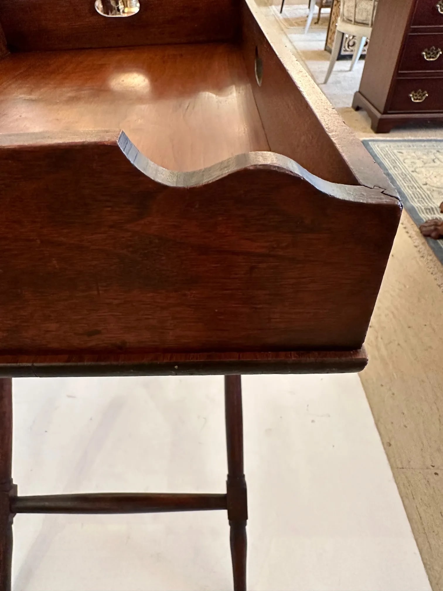 Mahogany Butlers Tray Table on Folding Stand - 7