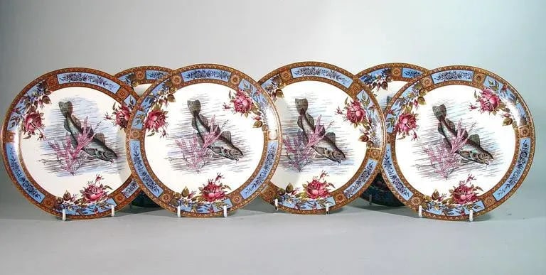 Garfield Pottery Earthenware Plates by Wood & Hulme - Set of Six - 2