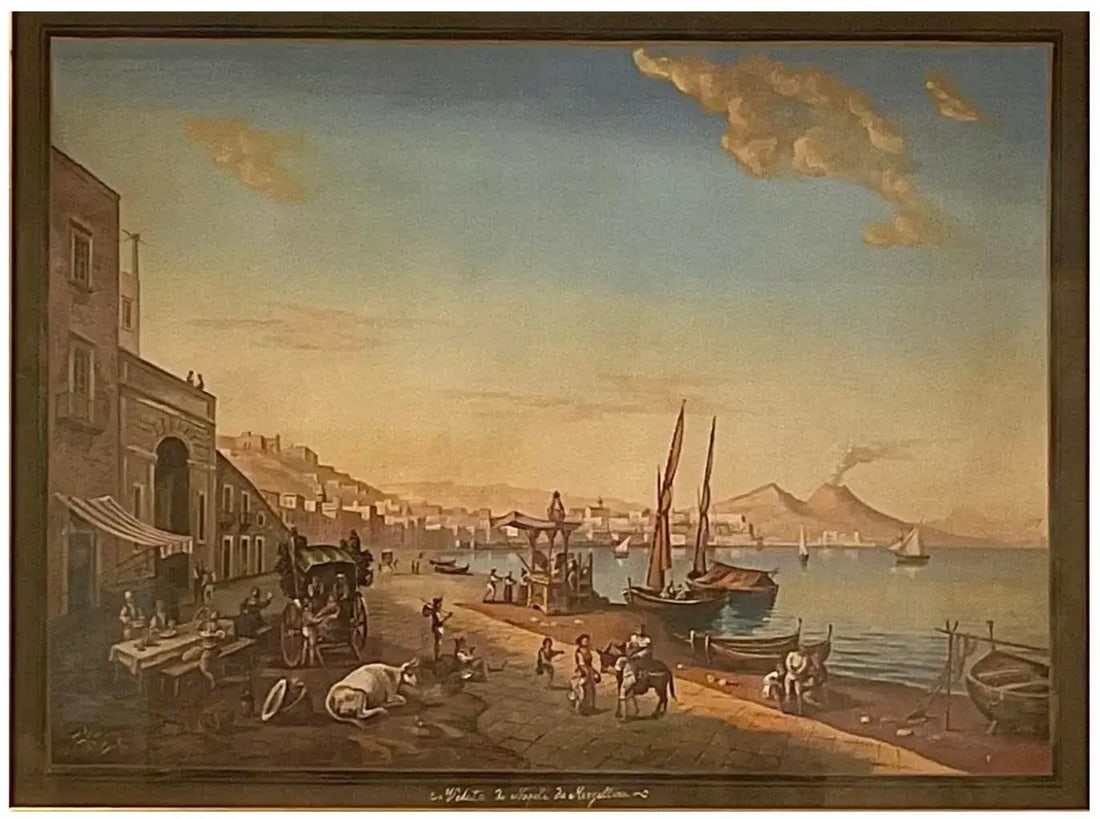 Pair of Italian 19th Century Neapolitan Gouaches - 5