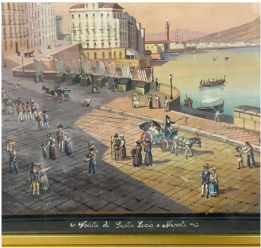 Pair of Italian 19th Century Neapolitan Gouaches - 6