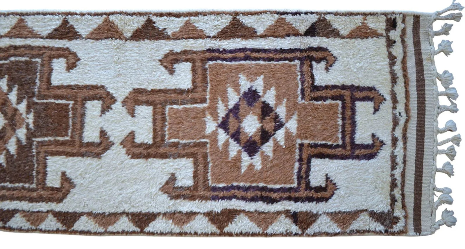 1970s Hand-Knotted Kurdish Runner Undyed Wool Rug - 2"²9"³ × 13"²10"³ - 10