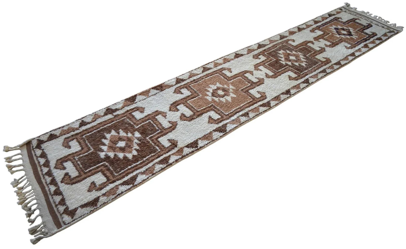 1970s Hand-Knotted Kurdish Runner Undyed Wool Rug - 2"²9"³ × 13"²10"³ - 5