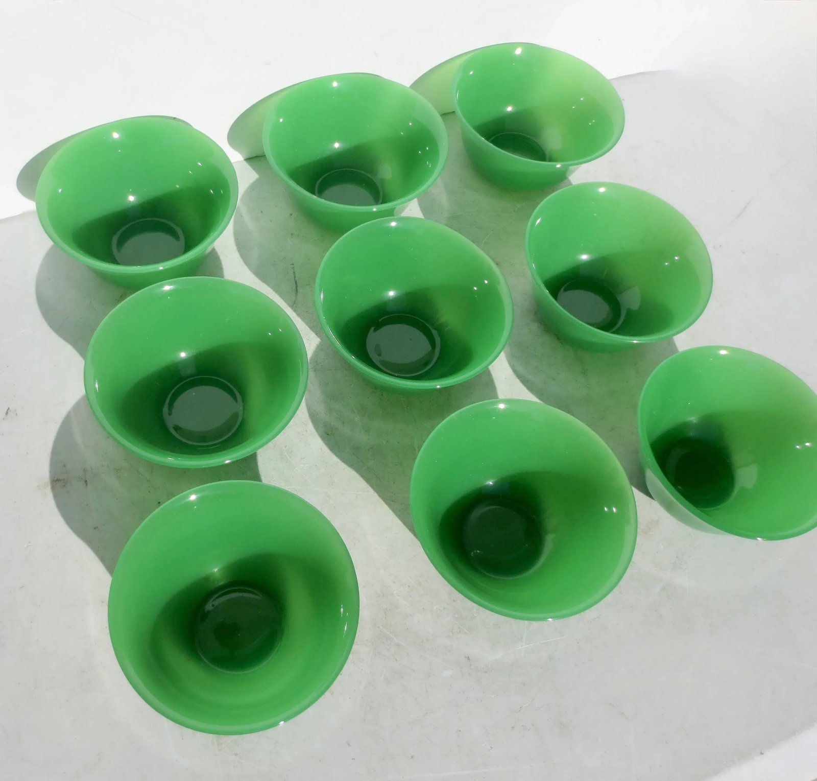 Peking Glass Tea Bowls -Set of 9 - 2