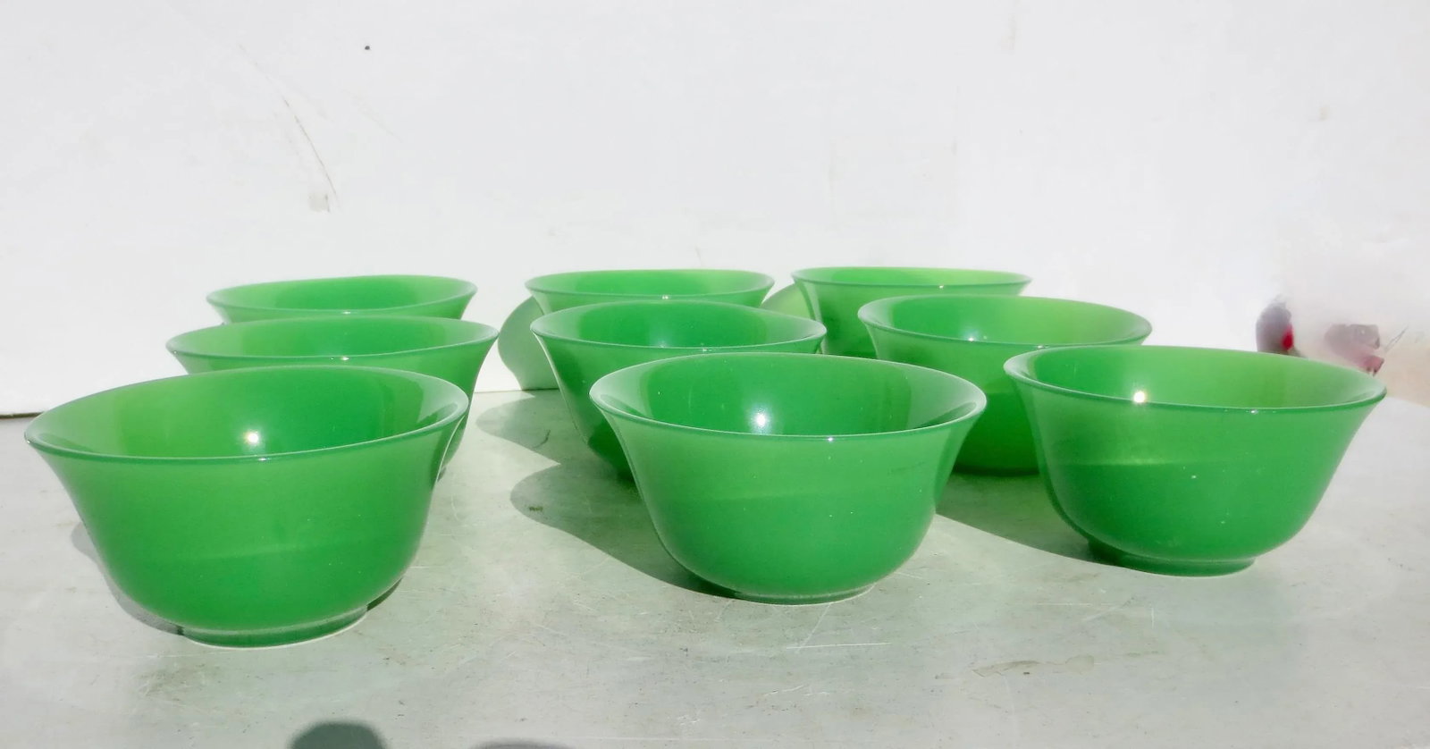 Peking Glass Tea Bowls -Set of 9 - 4